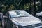 MEXICO - SEPTEMBER 19: Car with broken windshield by fallen debris due to the earthquake