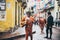 MEXICO - SEPTEMBER 23: Mariachi guitar player walking in a color