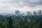 MEXICO - SEPTEMBER 29: Large Mexican flag seen from the Chapultepec Castle , September 29, 2017 in Mexico City, Mexico