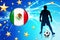 Mexico Soccer Player on Abstract Light Background