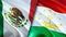 Mexico and Tajikistan flags. 3D Waving flag design. Mexico Tajikistan flag, picture, wallpaper. Mexico vs Tajikistan image,3D