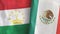 Mexico and Tajikistan two flags textile cloth 3D rendering