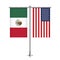 Mexico and USA flags hanging together.