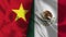 Mexico and Vietnam Realistic Flag â€“ Fabric Texture Illustration