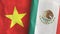 Mexico and Vietnam two flags textile cloth 3D rendering