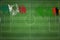 Mexico vs Zambia Soccer Match, national colors, national flags, soccer field, football game, Copy space