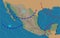 Mexico.Weather map of the Mexico. Meteorological forecast. Realistic and Editable synoptic map of the country showing isobars and