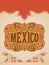 Mexico Western Style, Mexican Theme vector poster card template