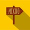 Mexico wooden direction arrow sign icon flat style