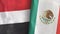 Mexico and Yemen two flags textile cloth 3D rendering