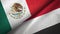 Mexico and Yemen two flags textile cloth, fabric texture