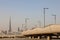 Meydan Bridge and skyline of Dubai