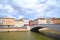 Mezzo Bridge over Arno river in Pisa, Italy