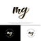 MG Initial signature handwriting template. Initial letter signature template for logo identity and branding