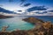 Mgarr, Malta - Panorama of Gnejna bay, the most beautiful beach in Malta at sunset