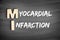 MI - Myocardial Infarction acronym, health concept on blackboard