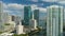 Miami Aerial 360 View Buildings Boats Miami River and Down Town