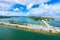 Miami Beach. Aerial view of Rivers and ship canal. Tropical coast of Florida, USA