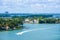 Miami Beach. Aerial view of Rivers and ship canal. Tropical coast of Florida, USA