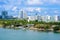 Miami Beach. Aerial view of Rivers and ship canal. Tropical coast of Florida, USA