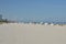 Miami Beach Florida Crowded White Sand Blue Sky