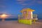 Miami Beach Florida lifeguard house at night