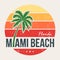 Miami beach Florida tee print with palm tree.