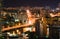 Miami Beach Night Skyline and Traffic