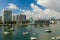Miami Beach scene sailboats and construction sites