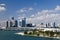 Miami city skyline with bridge