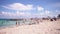 Miami city summer weekend crowded beach 4k time lapse florida usa