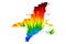 Miami city United States of America, USA, U.S., US, United States cities, usa city- map is designed rainbow abstract colorful