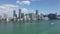 Miami Cityscape, Drone Aerial View of Downtown Waterfront and Skyscrapers