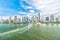 Miami dawntown, USA. view of Miami downtown skyline at sunny and cloudy day with amazing architecture.ry life travel concept