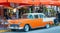 MIAMI - FEBRUARY 2016: Old car parked in Ocean Drive. Ocean Drive is a famous tourist attraction