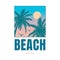 Miami, Florida Beach Design for Apparel. Exotic vintage emblem. Summer shirt graphic ready to print.