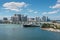 Miami Florida Biscayne Bay Bayside Marina downtown skyline office buildings high-rise condominium building boats