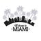 Miami florida design. Palm tree and City icon. Vector graphic