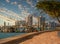 Miami, Florida - February 2019: Beautiful luxury real estate at Normandy Isle seen from Miami Beach