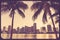 Miami Florida skyline retro style