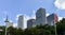 Miami, Florida, USA - Iconic skyscrapers of Miami as seen from a nearby park