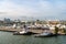 Miami, Florida USA - March 18, 2016: cargo port shipment with containers and boats