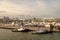 Miami, Florida USA - March 18, 2016: cargo port shipment with containers and boats