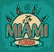 Miami Florida - vector badge - emblem - summer tropical icon
