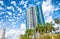 Miami modern skyline against a beautiful sky