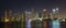 Miami night skyline panorama