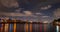 Miami panorama time lapse. Night sky timelapse on Miami beach city. Sky Timelapse of skyscrapers. Timelapse of night sky