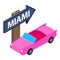 Miami travel icon, isometric style