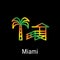 Miami, United States Vector Line Icon