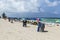 MIAMI, USA - JUL 30, 2013: Beach scene at end of day